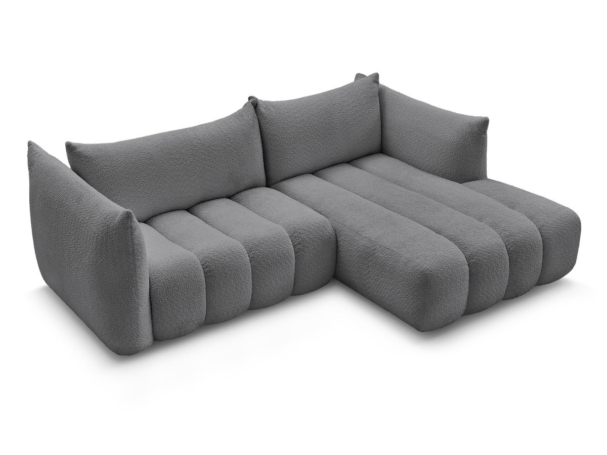 Canapé d'angle fixe AZRA tissu bouclette