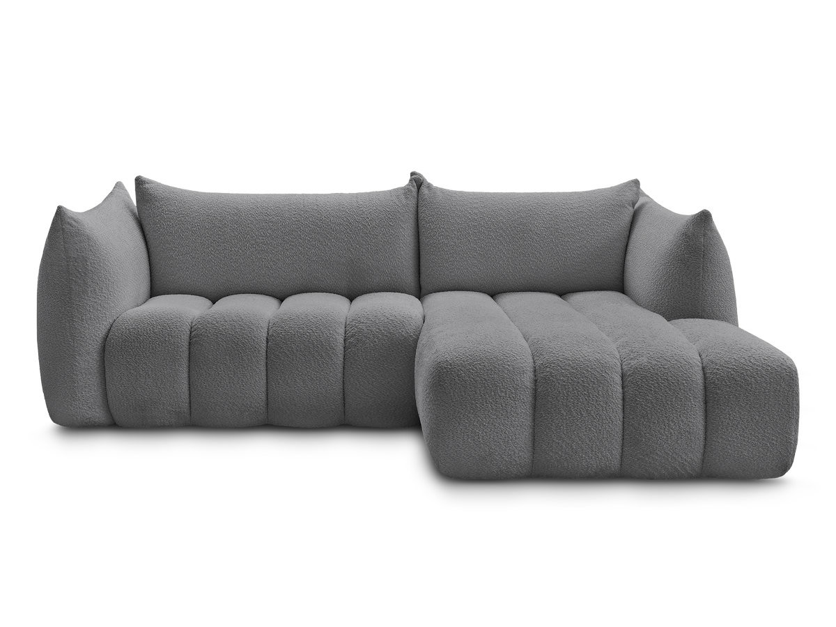 Canapé d'angle fixe AZRA tissu bouclette