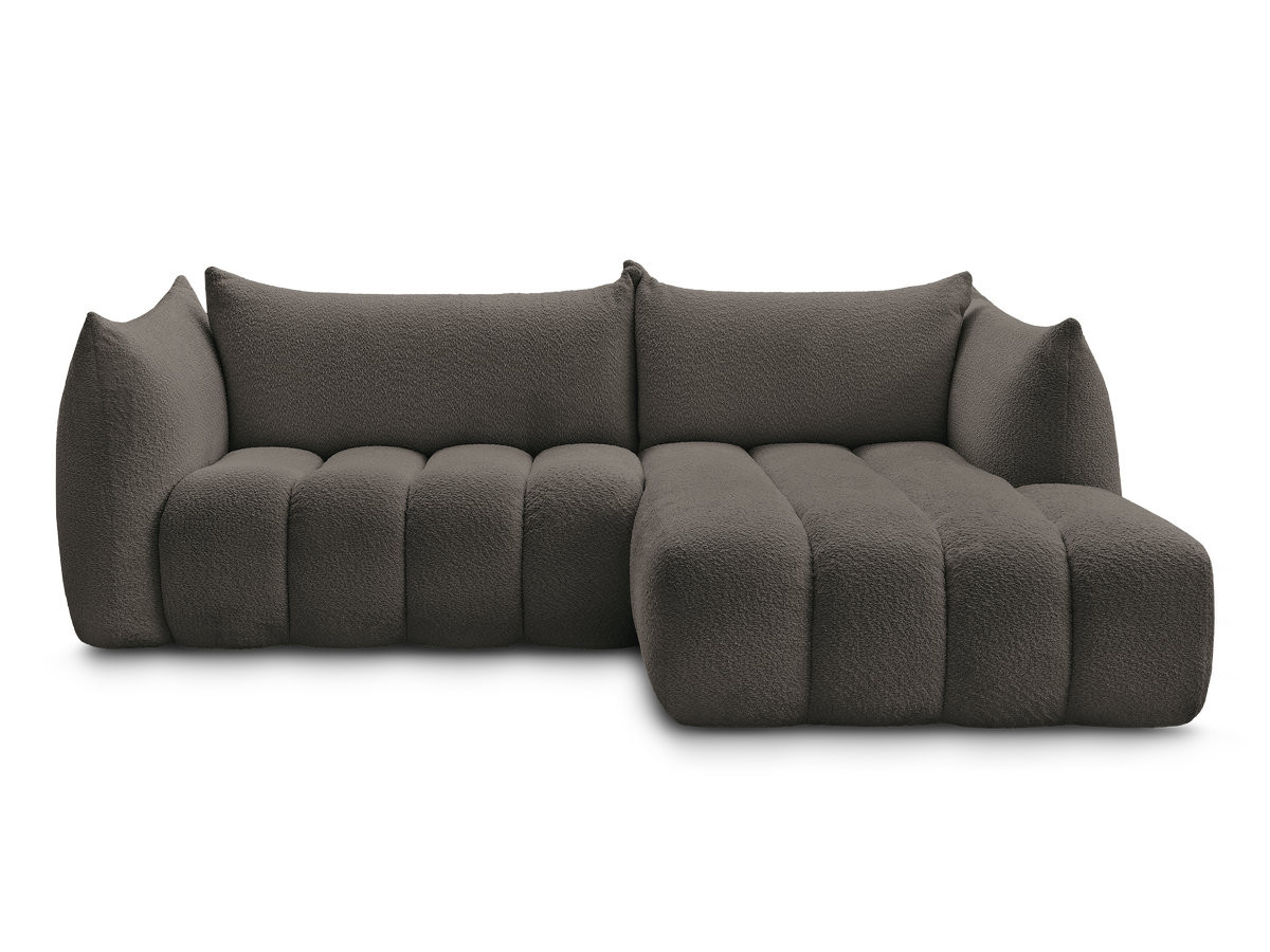 Canapé d'angle fixe AZRA tissu bouclette
