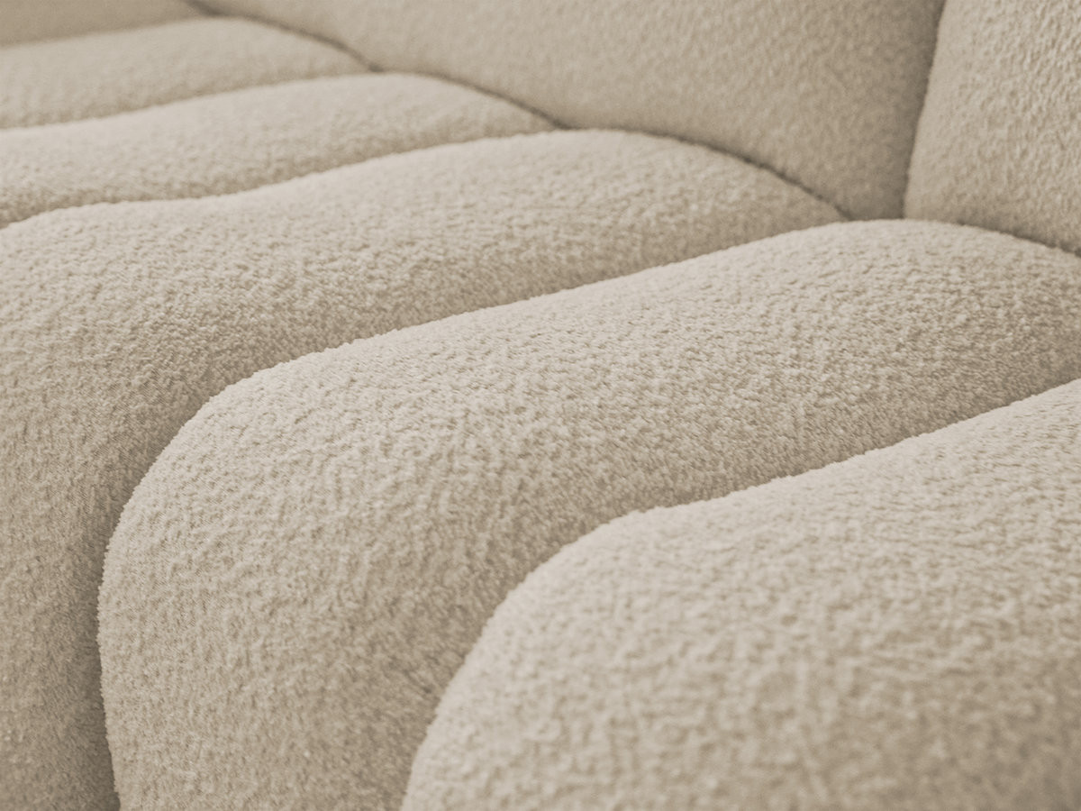 Canapé d'angle fixe AZRA tissu bouclette