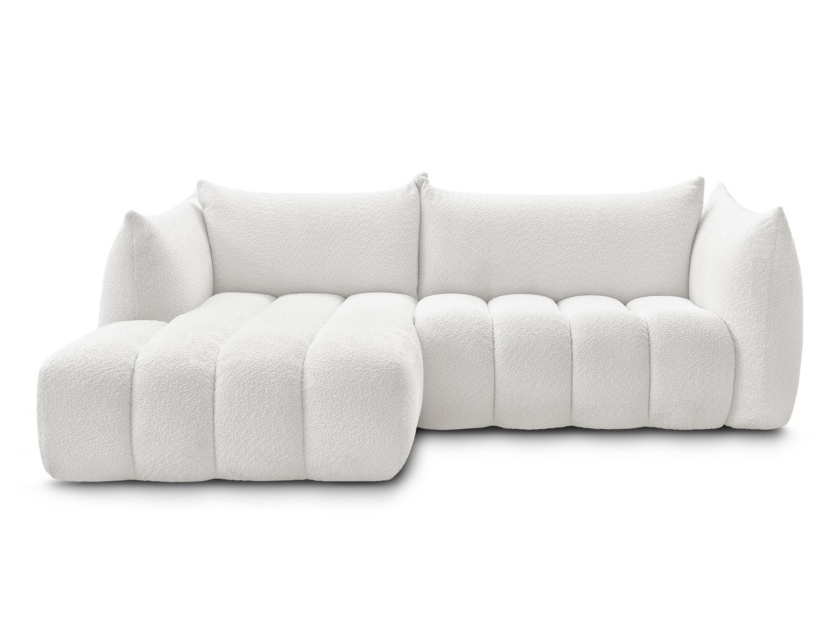 Canapé d'angle fixe AZRA tissu bouclette