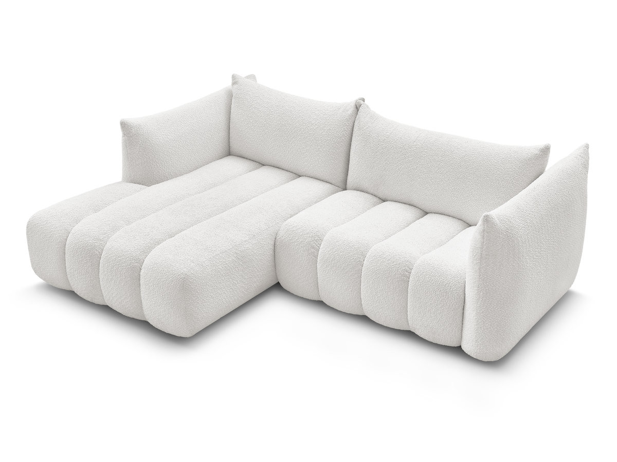 Canapé d'angle fixe AZRA tissu bouclette