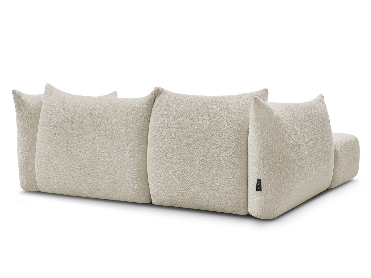 Canapé d'angle fixe AZRA tissu bouclette