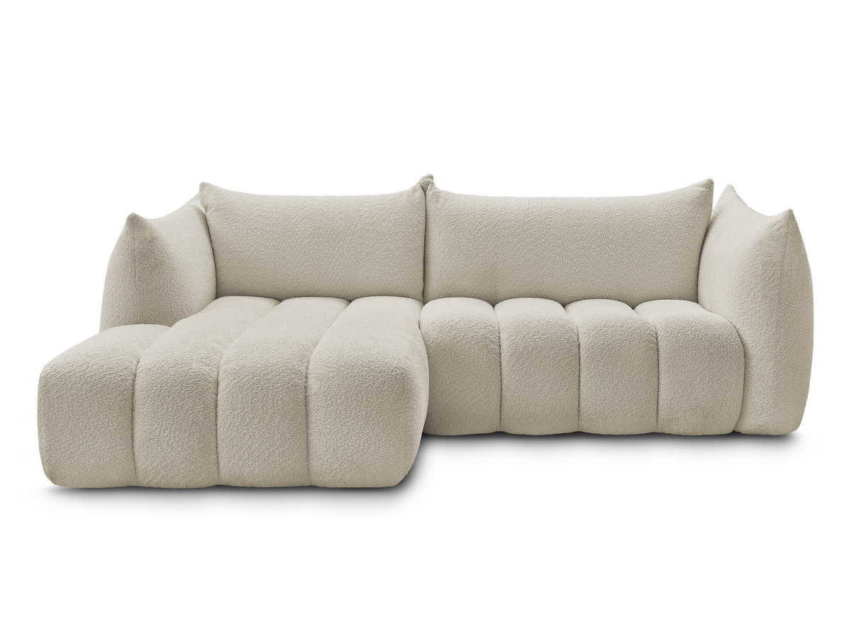 Canapé d'angle fixe AZRA tissu bouclette