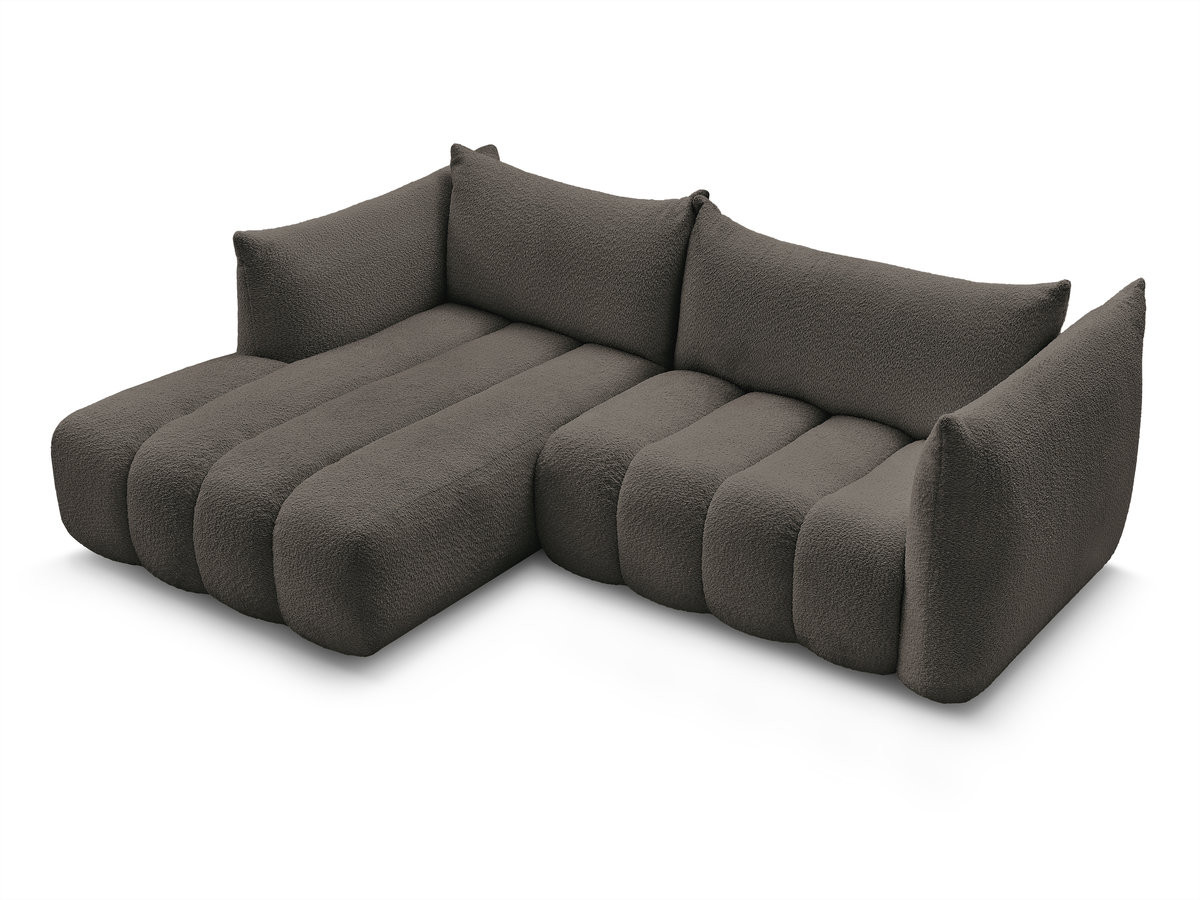 Canapé d'angle fixe AZRA tissu bouclette