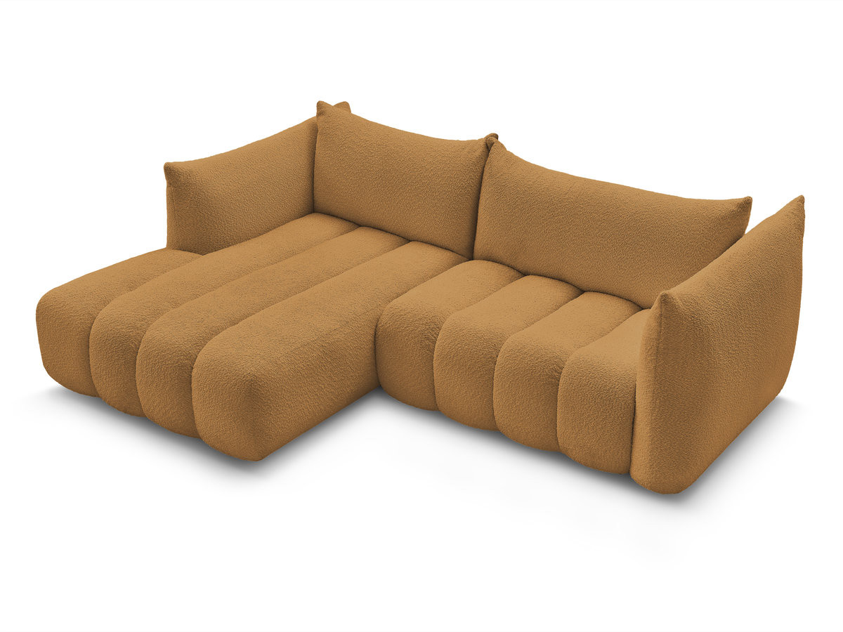Canapé d'angle fixe AZRA tissu bouclette