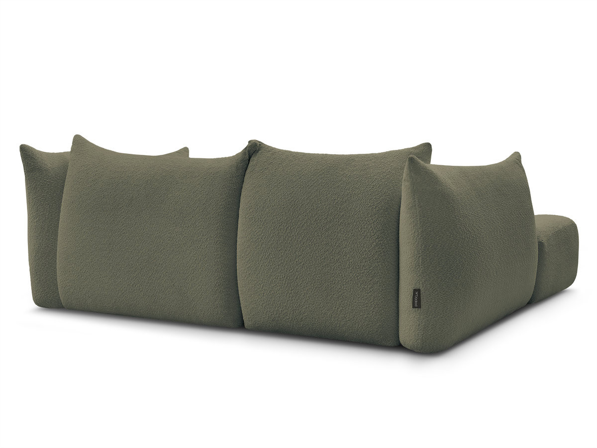 Canapé d'angle fixe AZRA tissu bouclette