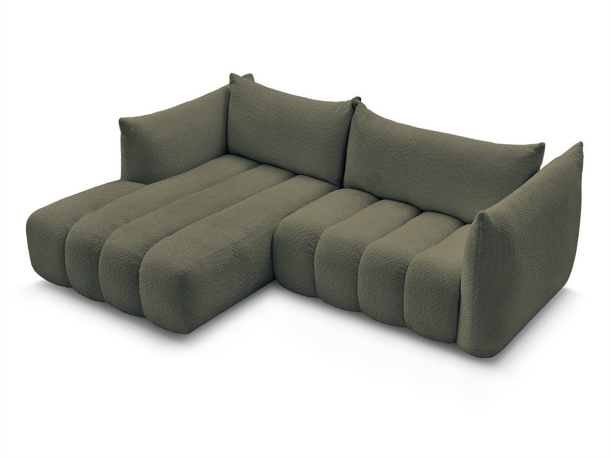 Canapé d'angle fixe AZRA tissu bouclette