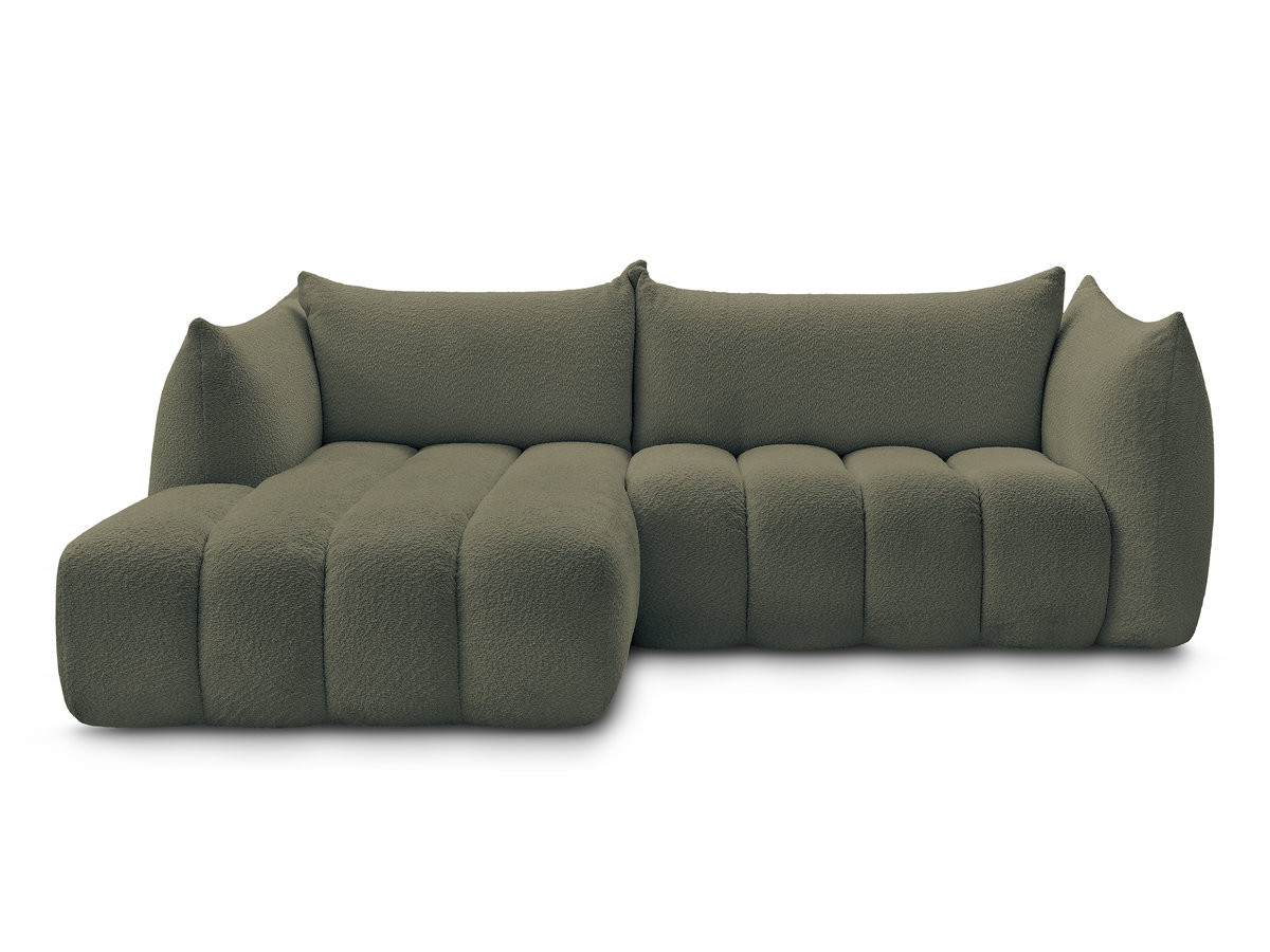 Canapé d'angle fixe AZRA tissu bouclette