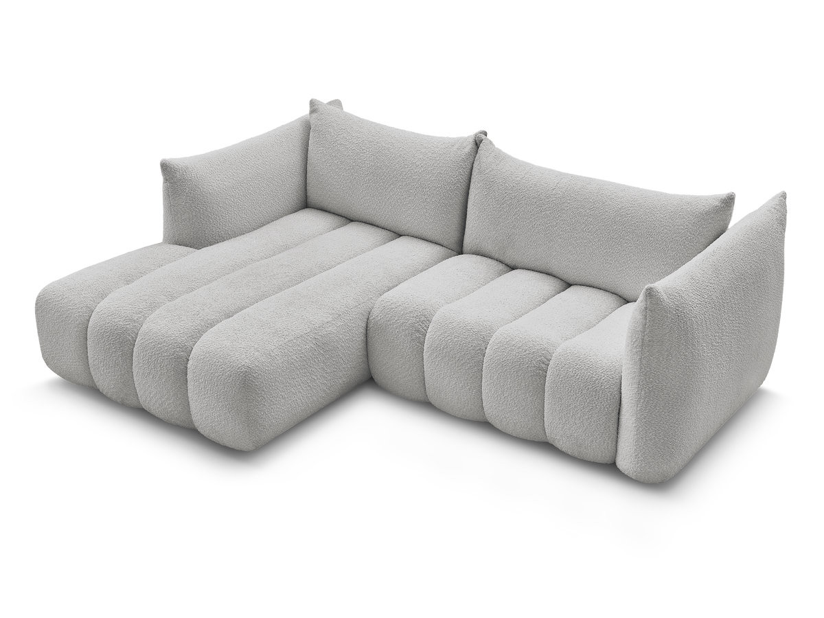 Canapé d'angle fixe AZRA tissu bouclette