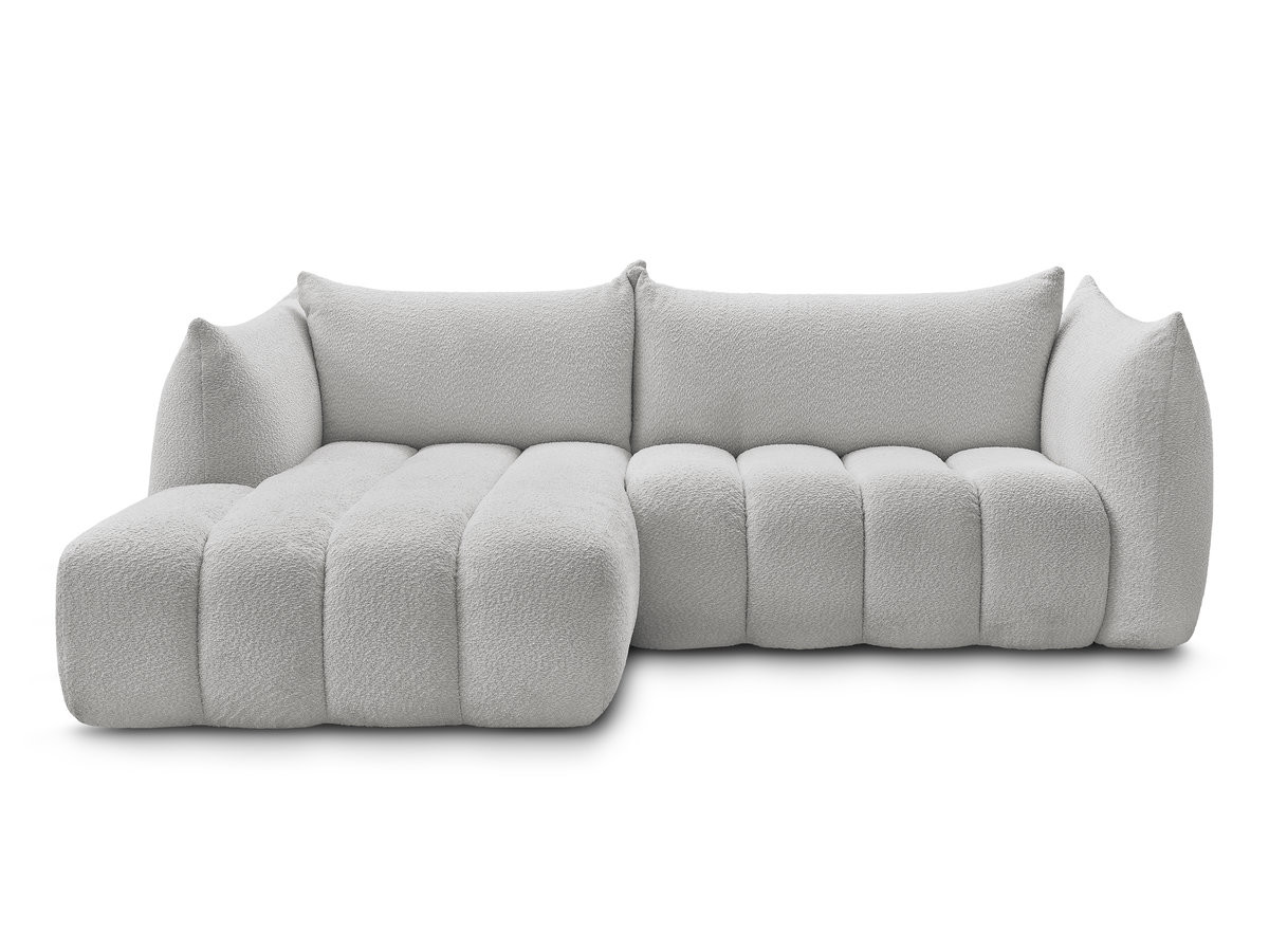 Canapé d'angle fixe AZRA tissu bouclette