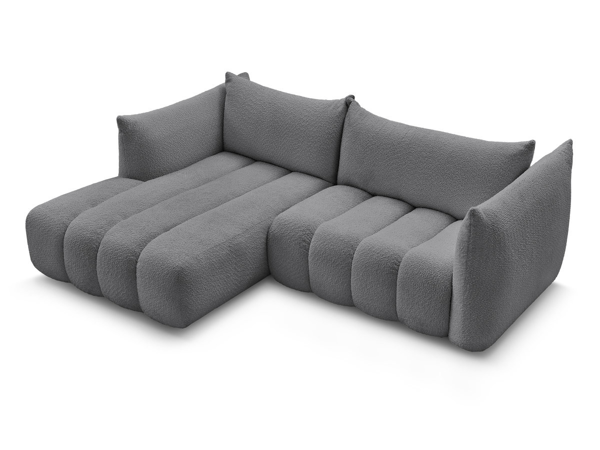 Canapé d'angle fixe AZRA tissu bouclette