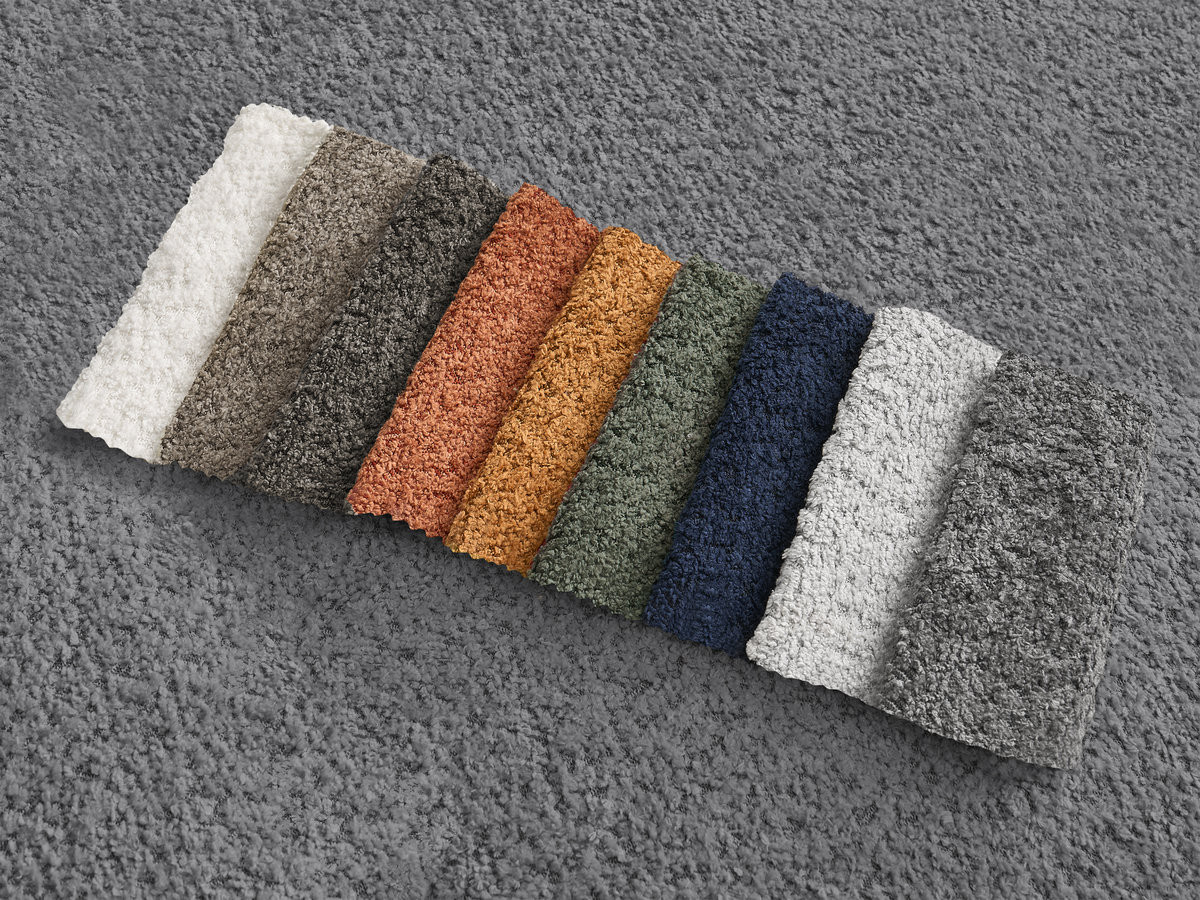 Canapé d'angle AZRA bouclette avec pouf gris foncé — vue 5