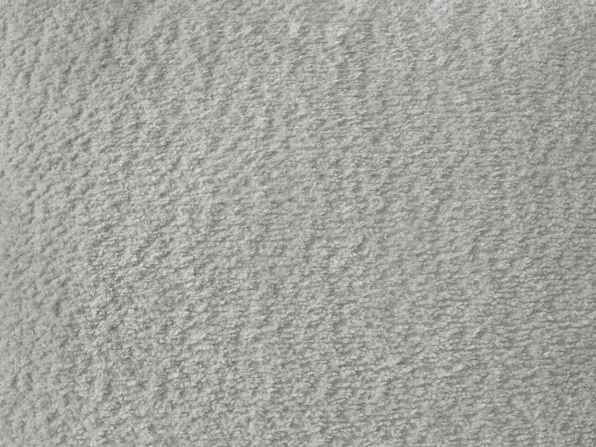 Canapé d'angle fixe AZRA tissu bouclette avec pouf