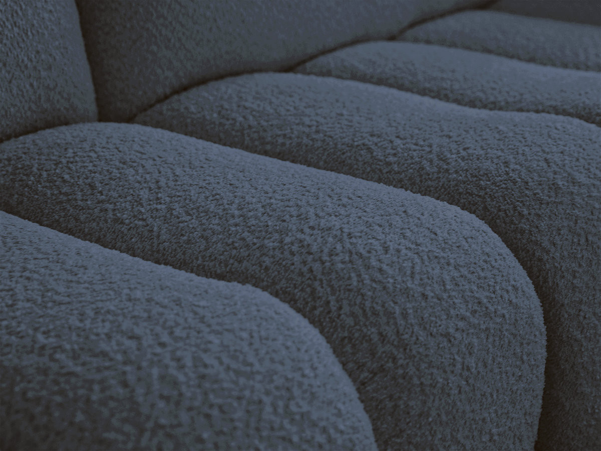 Canapé incurvé fixe 4 places AZRA tissu bouclette