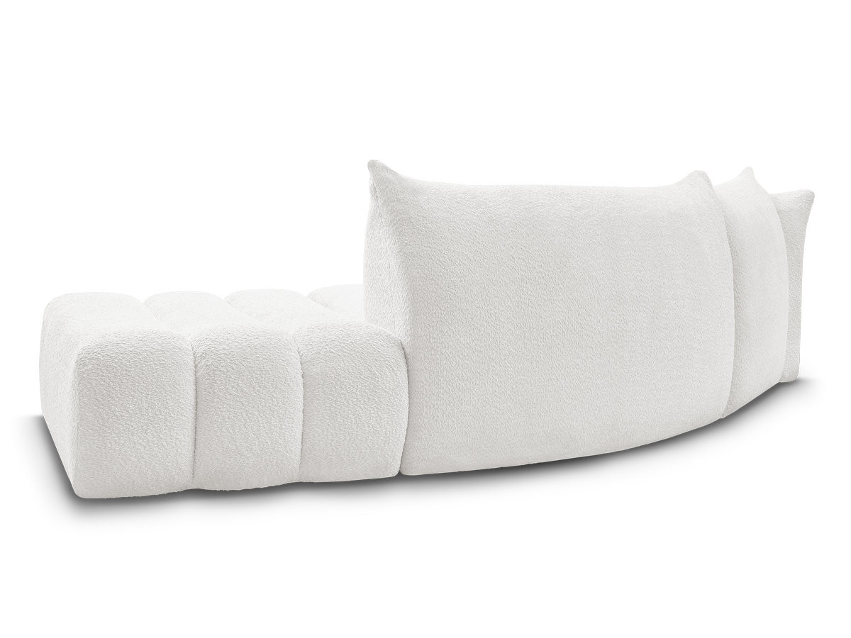 Canapé incurvé fixe 4 places AZRA tissu bouclette