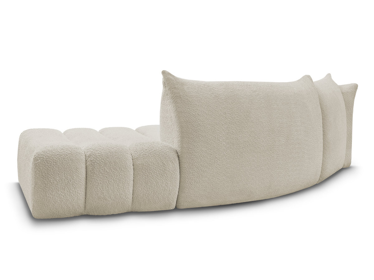 Canapé incurvé fixe 4 places AZRA tissu bouclette