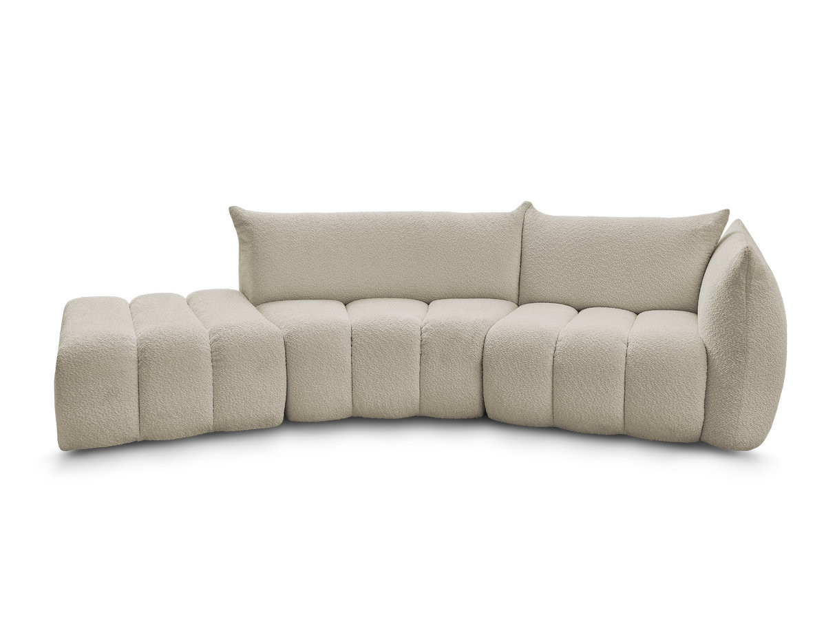 Canapé incurvé fixe 4 places AZRA tissu bouclette
