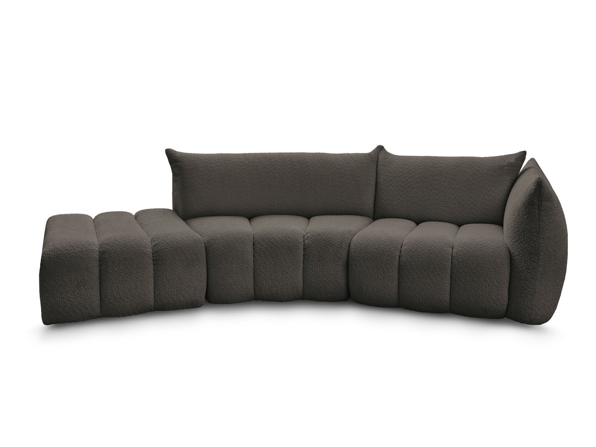 Canapé incurvé fixe 4 places AZRA tissu bouclette