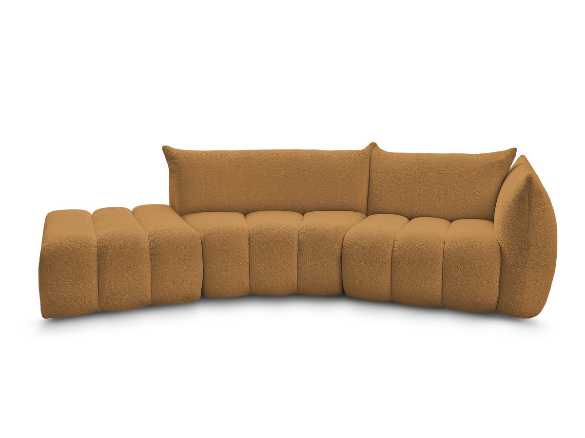 Canapé incurvé fixe 4 places AZRA tissu bouclette