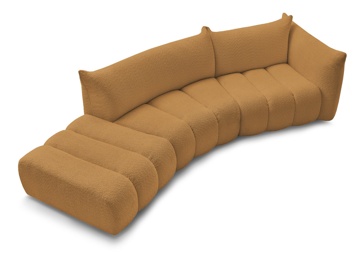 Canapé incurvé fixe 4 places AZRA tissu bouclette
