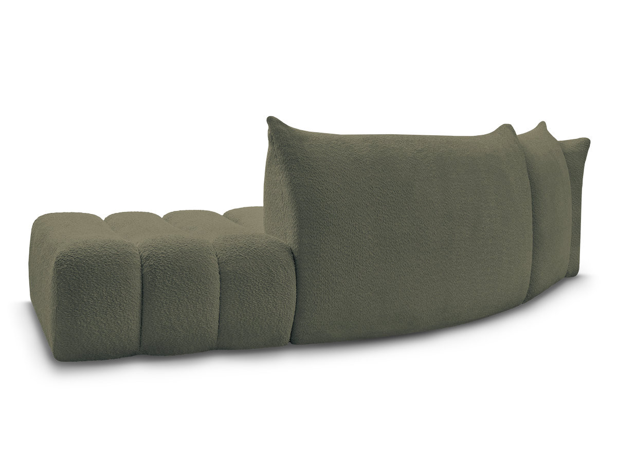 Canapé incurvé fixe 4 places AZRA tissu bouclette