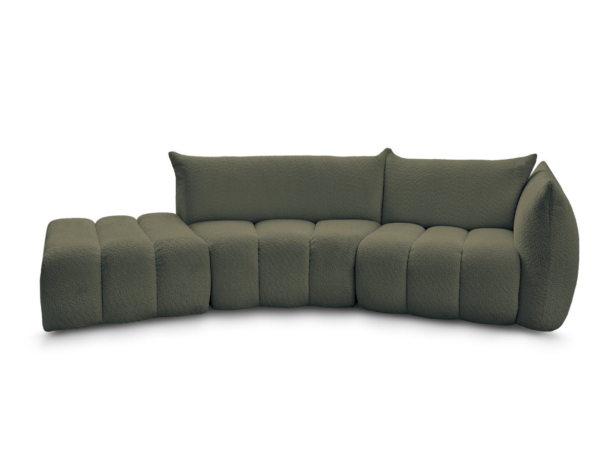 Canapé incurvé fixe 4 places AZRA tissu bouclette