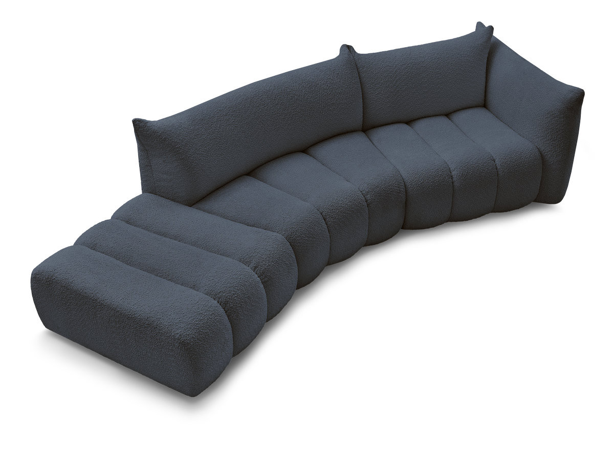 Canapé incurvé fixe 4 places AZRA tissu bouclette