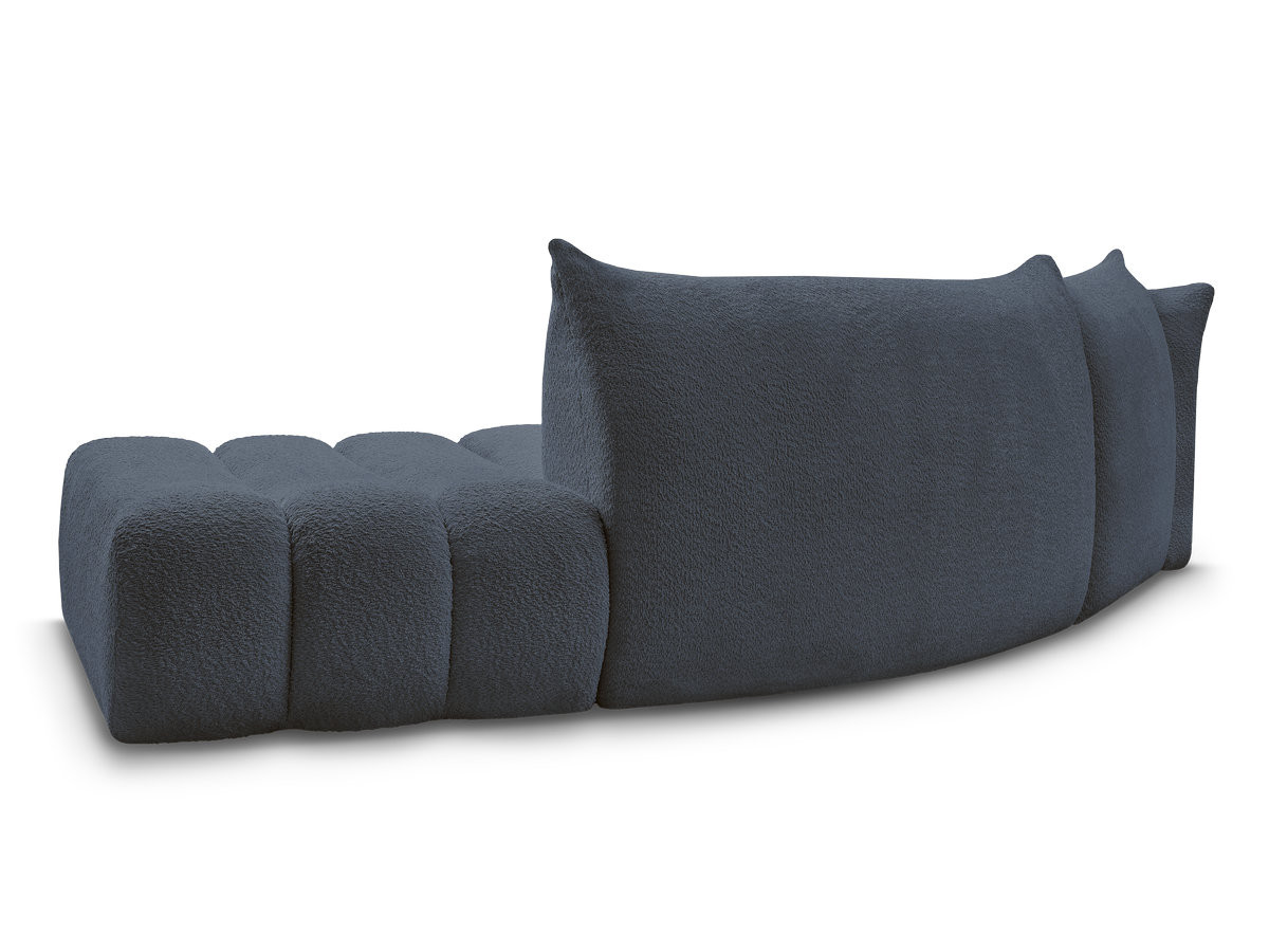 Canapé incurvé fixe 4 places AZRA tissu bouclette