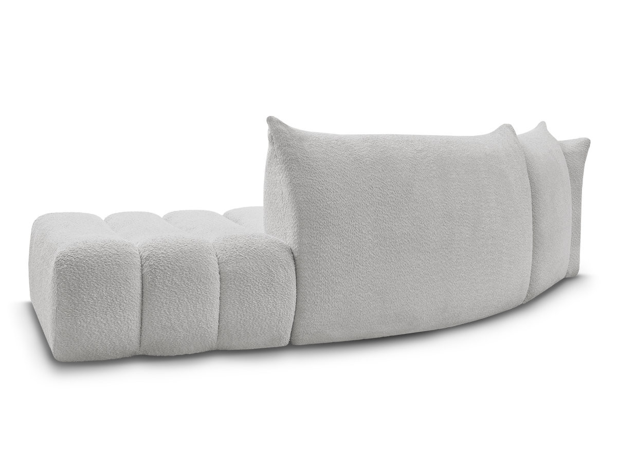 Canapé incurvé fixe 4 places AZRA tissu bouclette