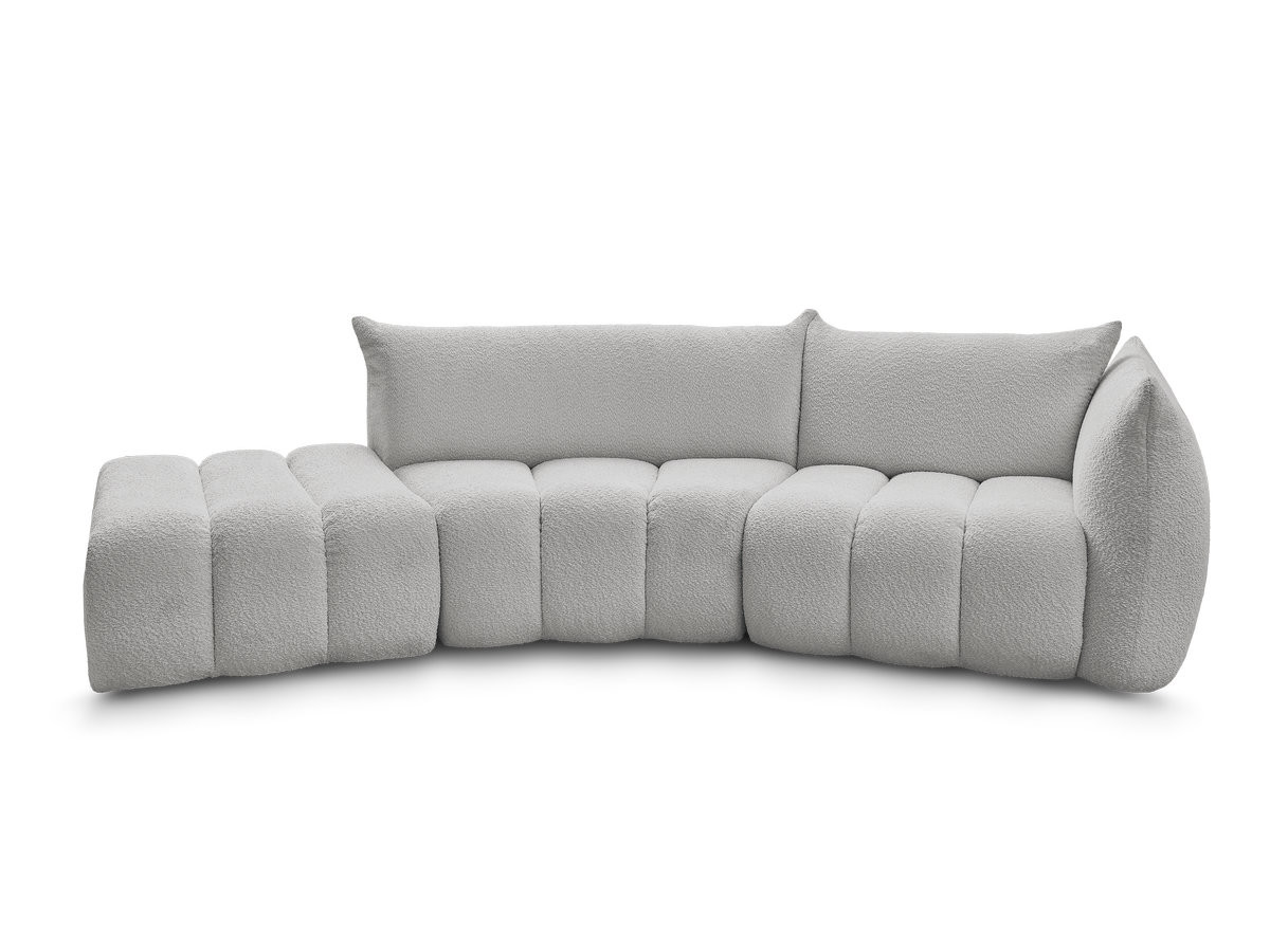 Canapé incurvé fixe 4 places AZRA tissu bouclette