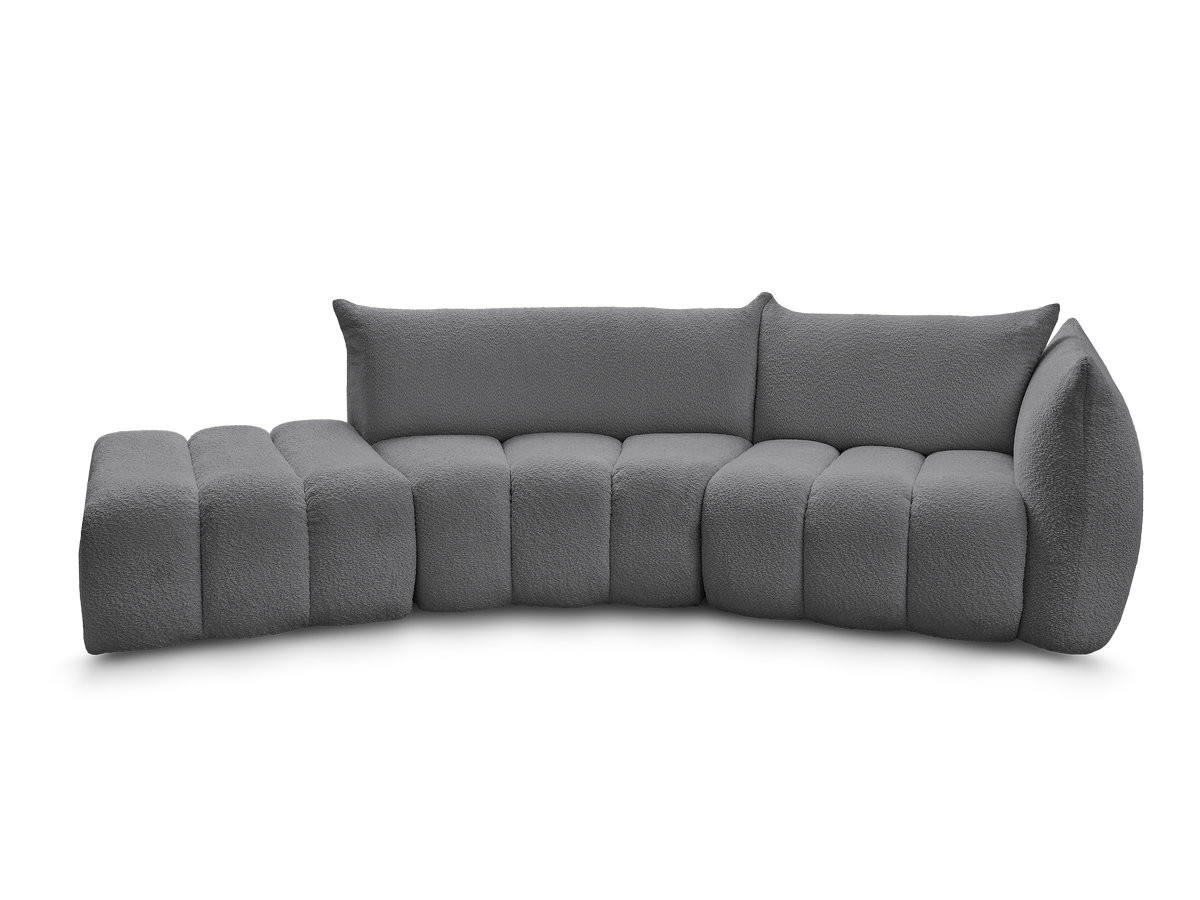 Canapé incurvé fixe 4 places AZRA tissu bouclette