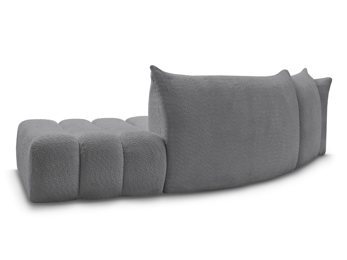 Canapé incurvé fixe 4 places AZRA tissu bouclette