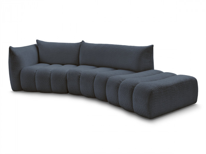 Canapé incurvé fixe 4 places AZRA tissu bouclette