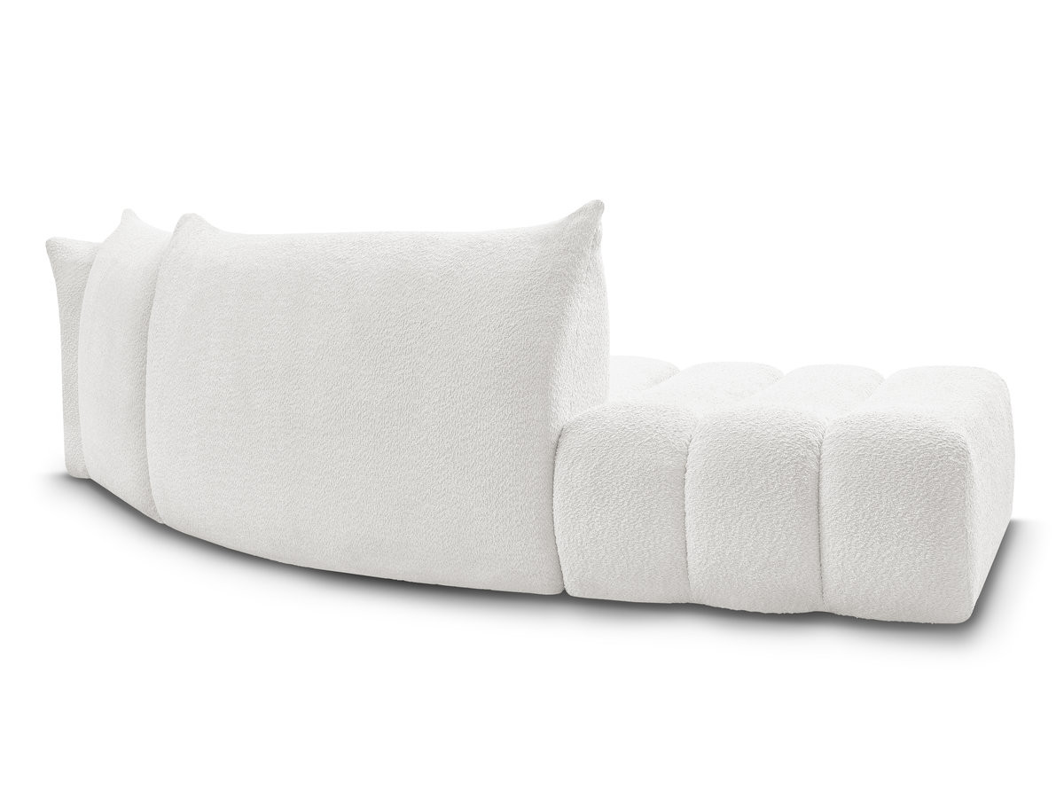 Canapé incurvé fixe 4 places AZRA tissu bouclette