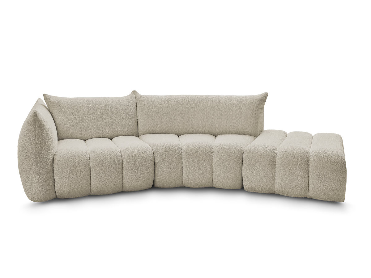 Canapé incurvé fixe 4 places AZRA tissu bouclette