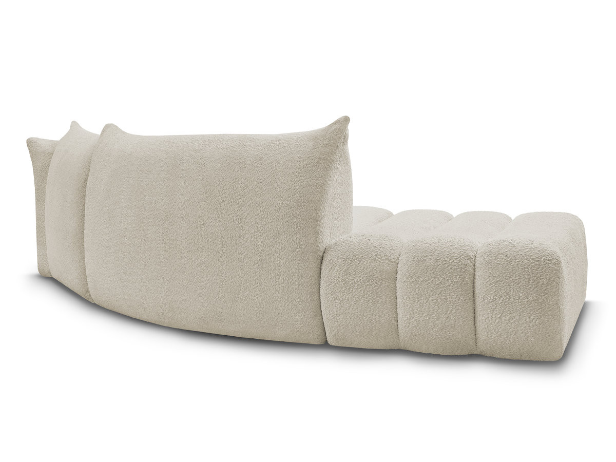 Canapé incurvé fixe 4 places AZRA tissu bouclette