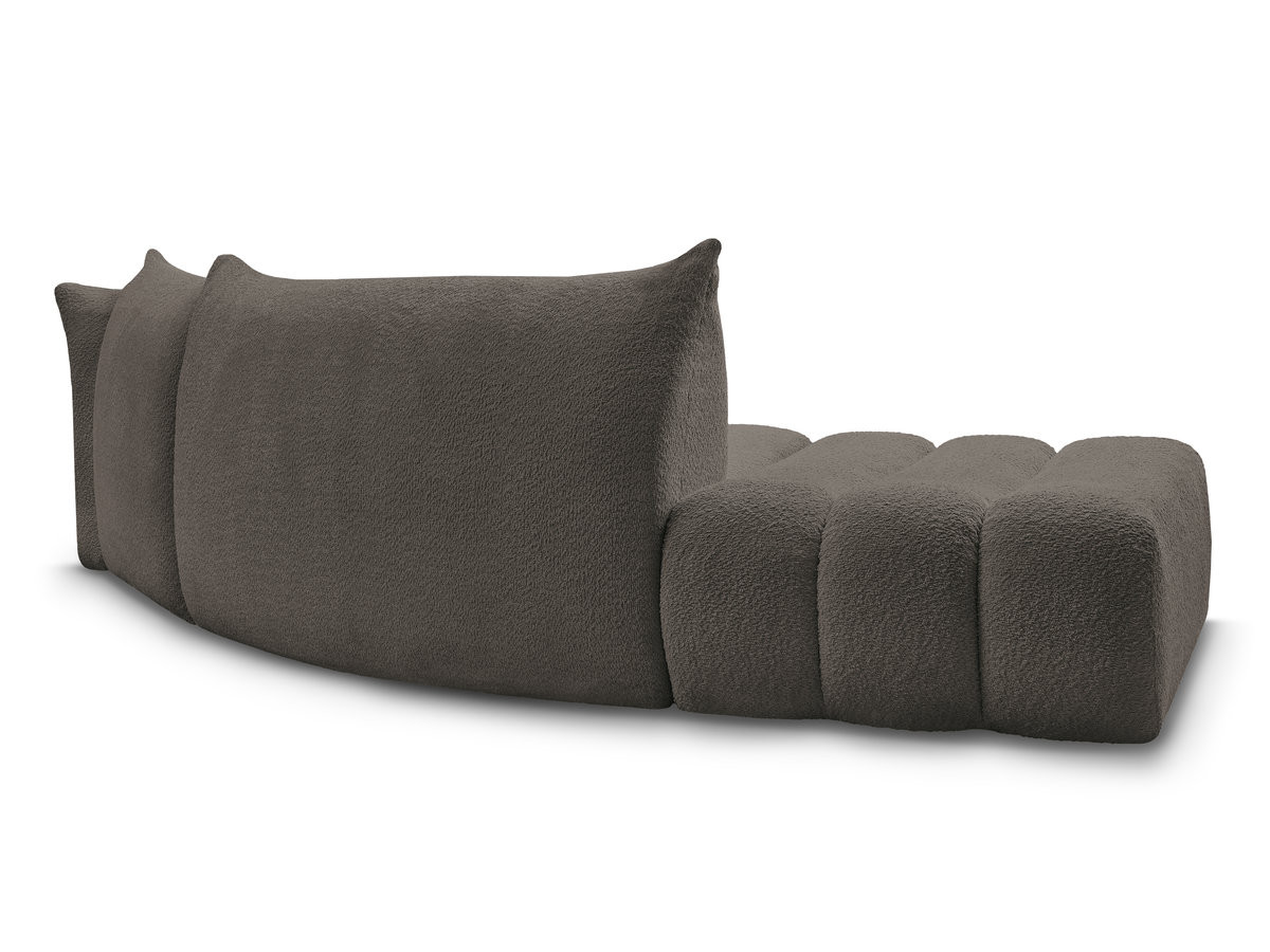 Canapé incurvé fixe 4 places AZRA tissu bouclette