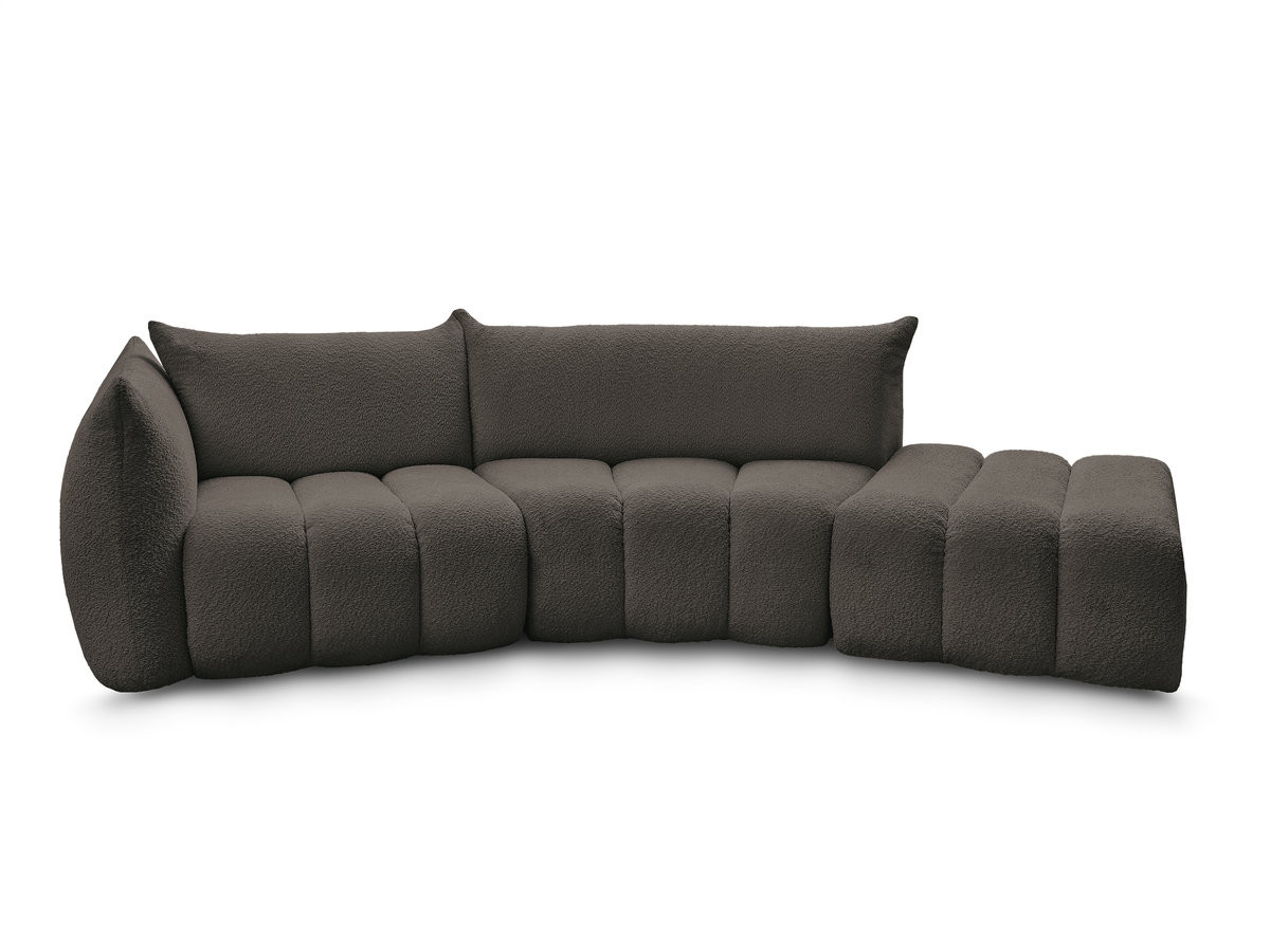 Canapé incurvé fixe 4 places AZRA tissu bouclette