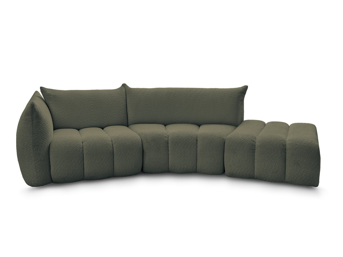 Canapé incurvé fixe 4 places AZRA tissu bouclette