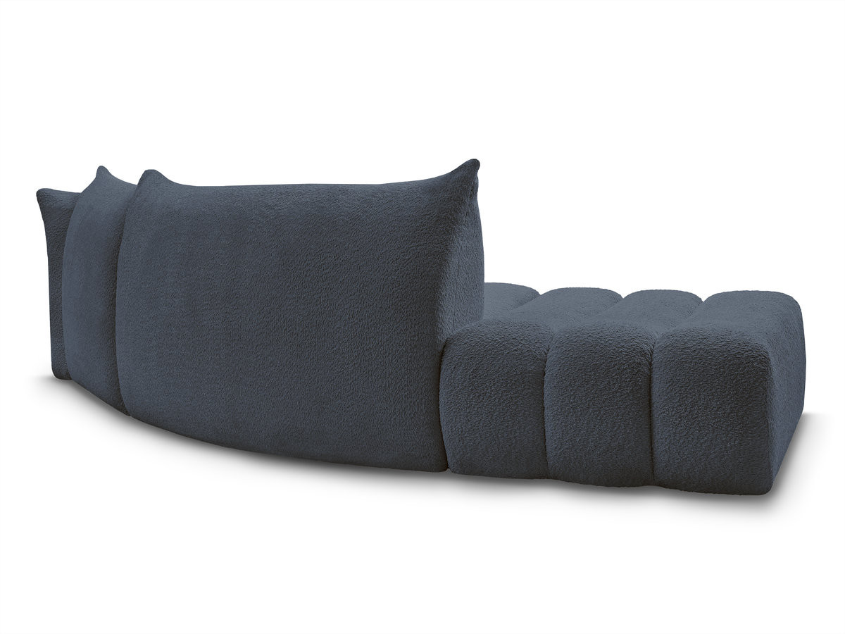 Canapé incurvé fixe 4 places AZRA tissu bouclette