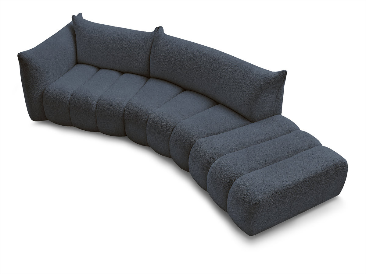 Canapé incurvé fixe 4 places AZRA tissu bouclette