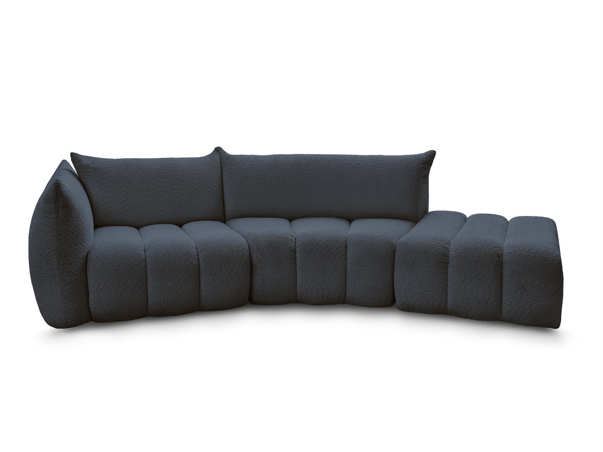 Canapé incurvé fixe 4 places AZRA tissu bouclette