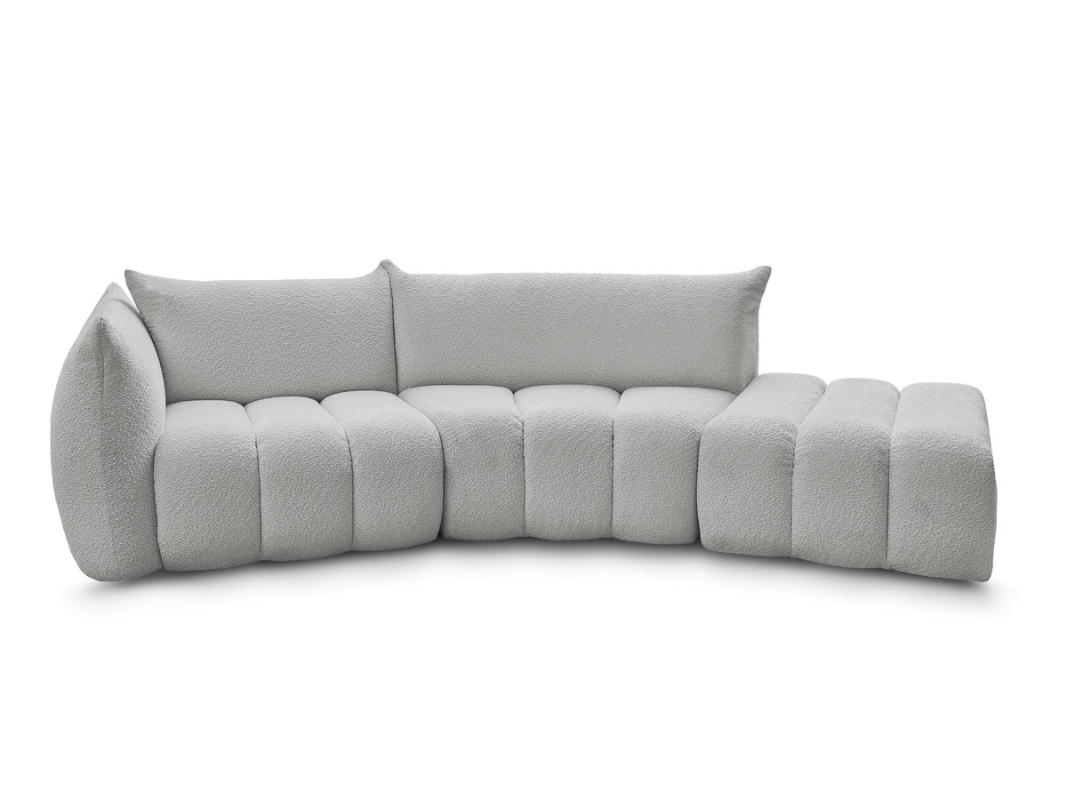 Canapé incurvé fixe 4 places AZRA tissu bouclette