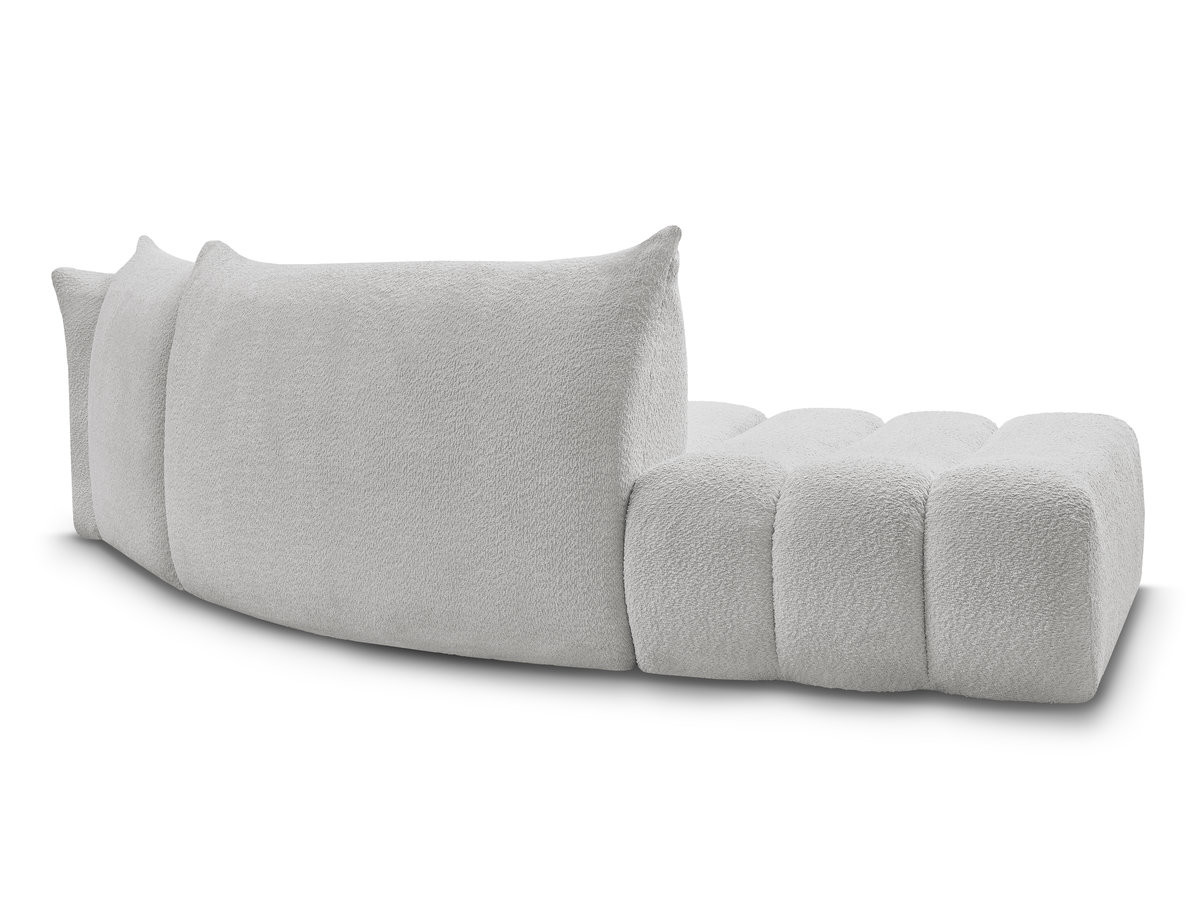 Canapé incurvé fixe 4 places AZRA tissu bouclette