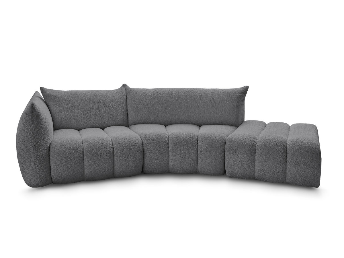 Canapé incurvé fixe 4 places AZRA tissu bouclette