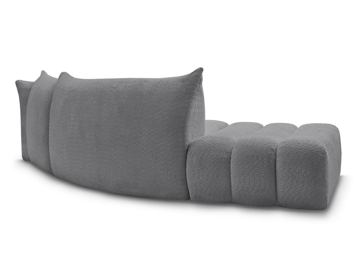 Canapé incurvé fixe 4 places AZRA tissu bouclette