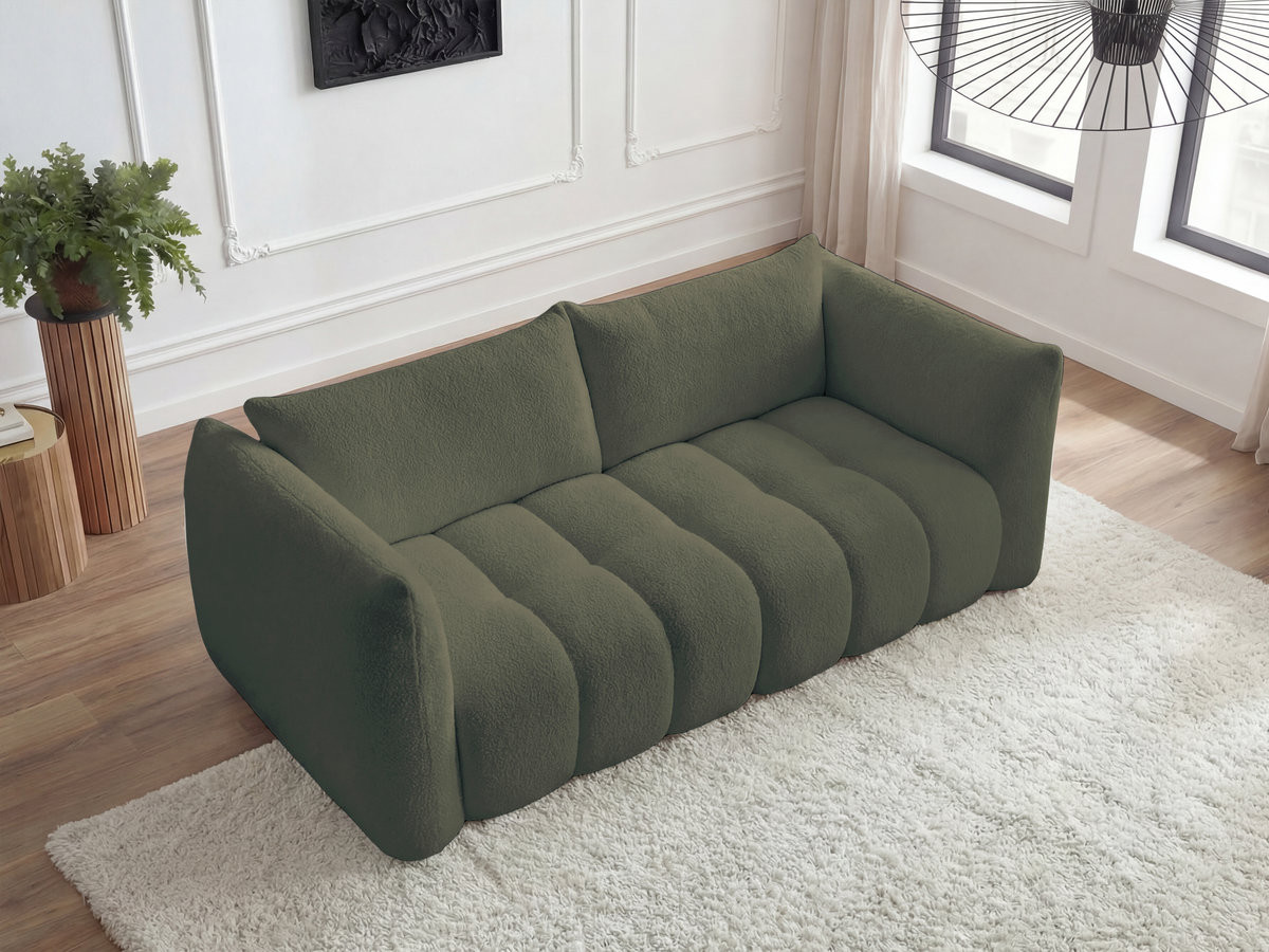 Canapé droit fixe 3 places AZRA tissu bouclette