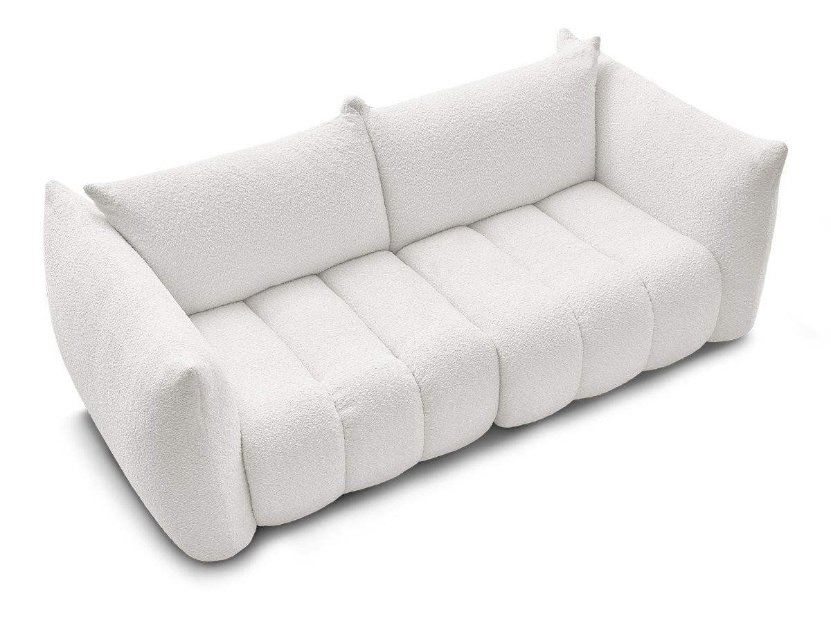 Canapé droit fixe 3 places AZRA tissu bouclette