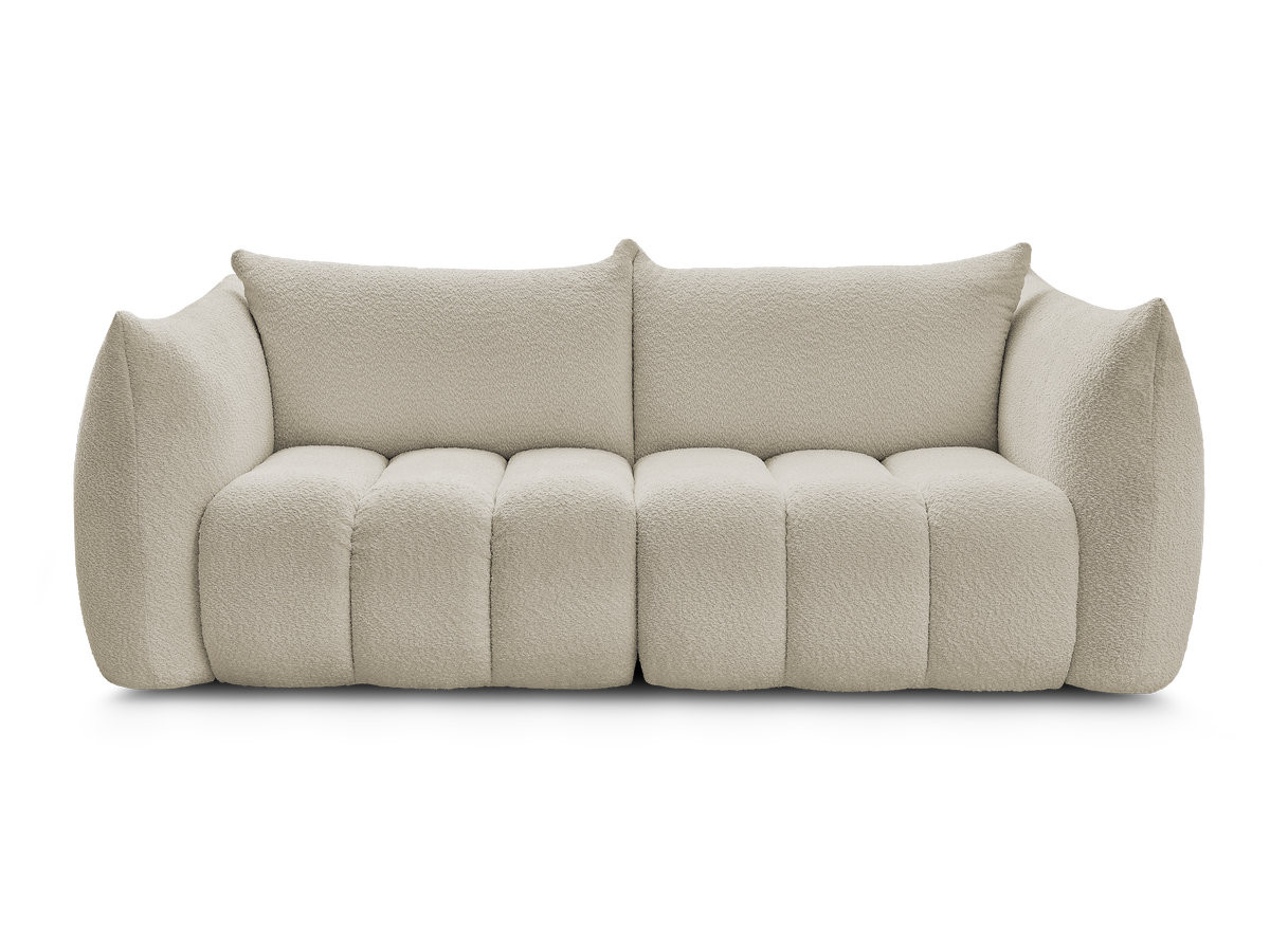 Canapé droit fixe 3 places AZRA tissu bouclette